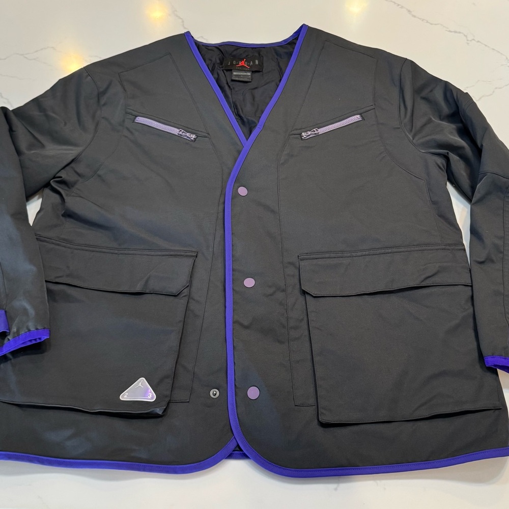 Jordan  Air Women's 23 Engineered Jacket Black Concord Button Down Loose fit SzM